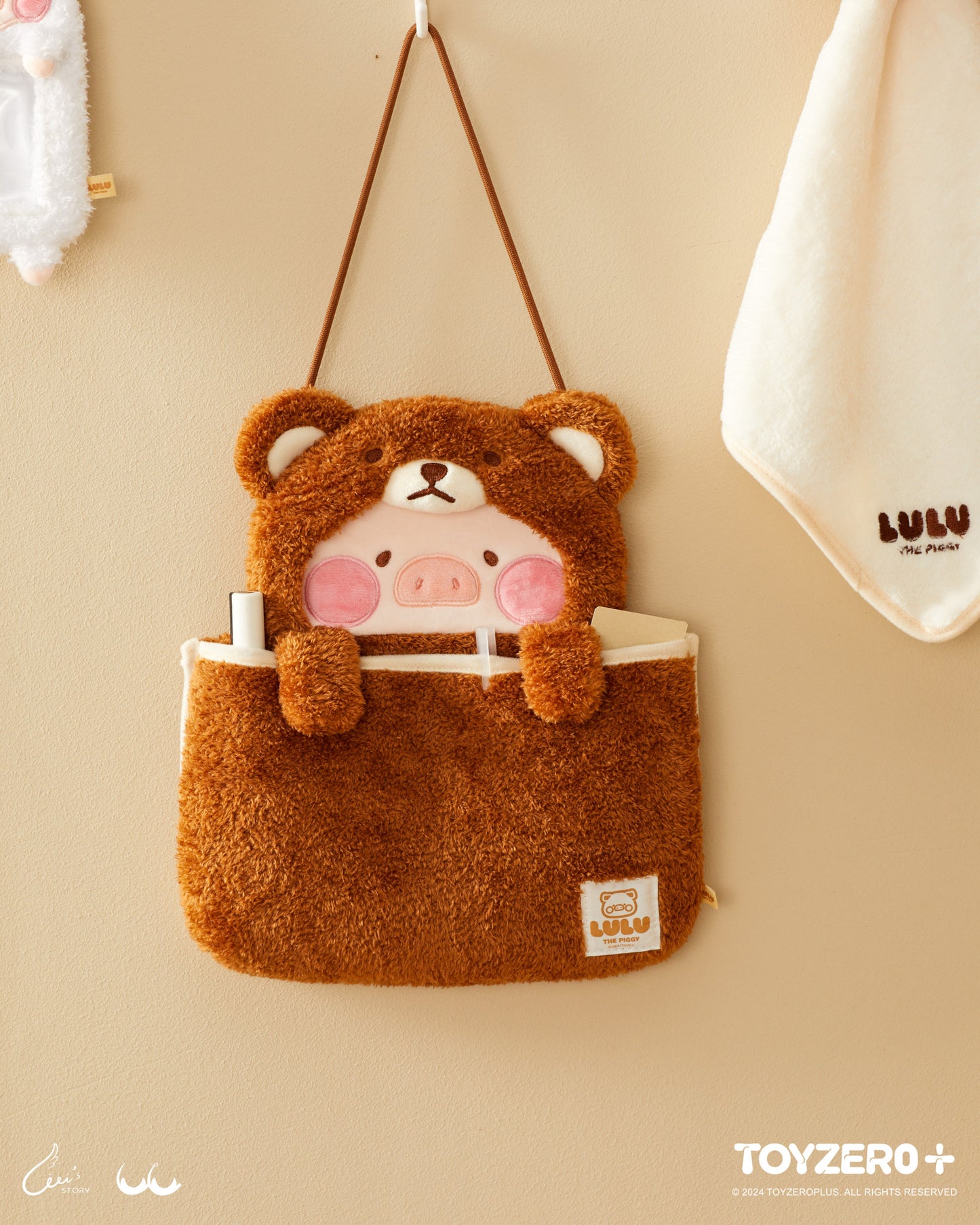 LULU THE PIGGY COSTUME SERIES - FLUFFY WALL BAG (BEAR LULU)