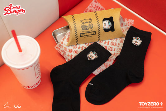 LULU THE PIGGY BURGER - SOCKS (BLACK)