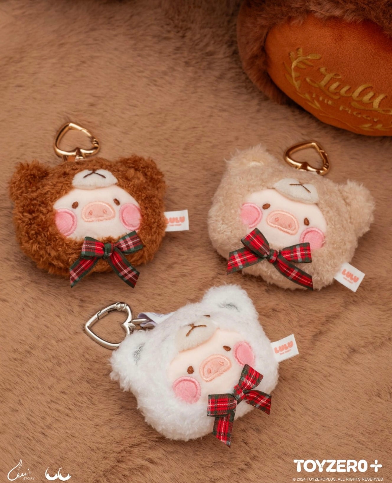 LULU THE PIGGY - TEDDY LULU MULTI-USAGE KEYCHAIN (BEIGE)